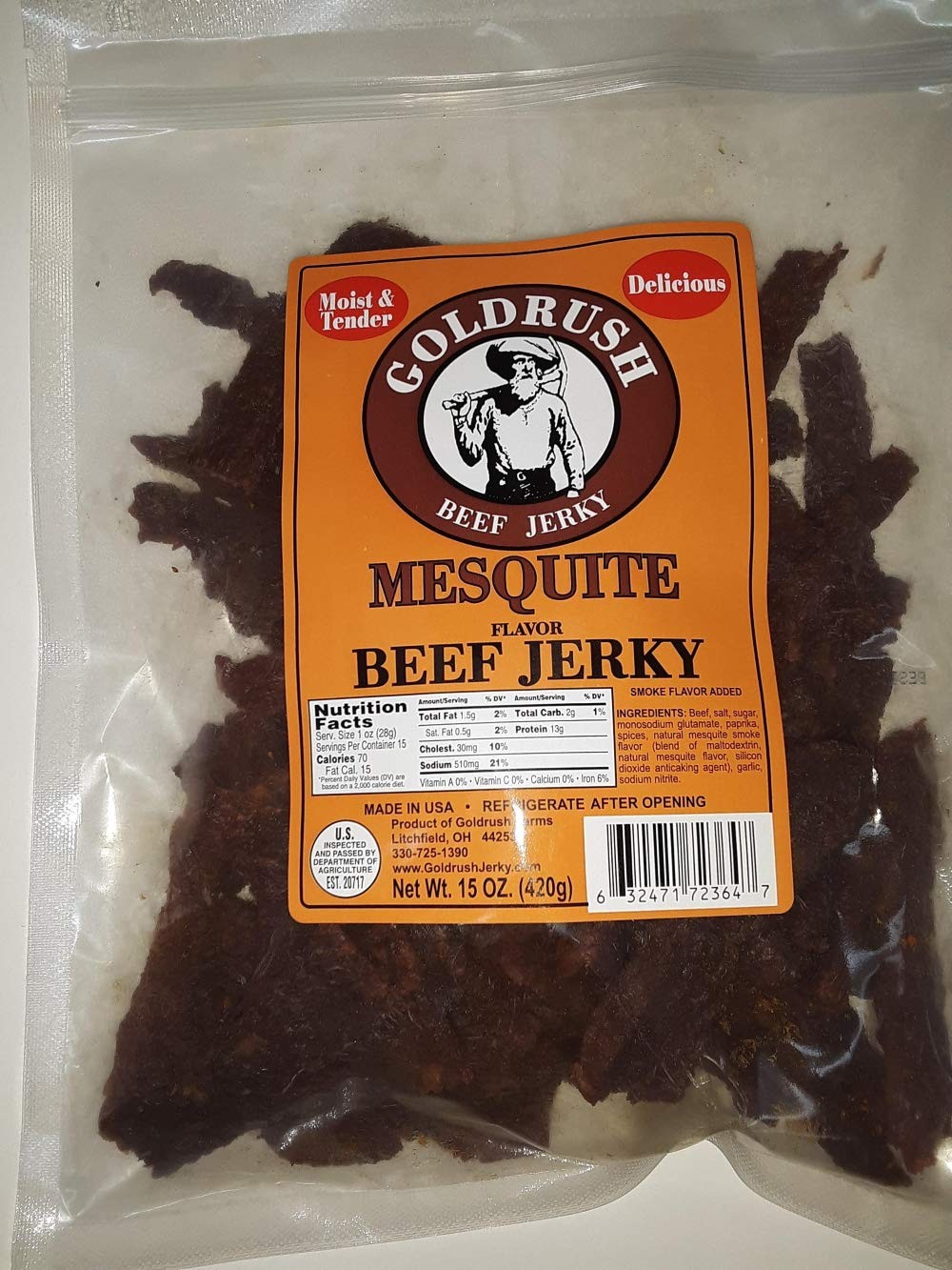 Gold Rush Mesquite Beef Jerky 15 oz.