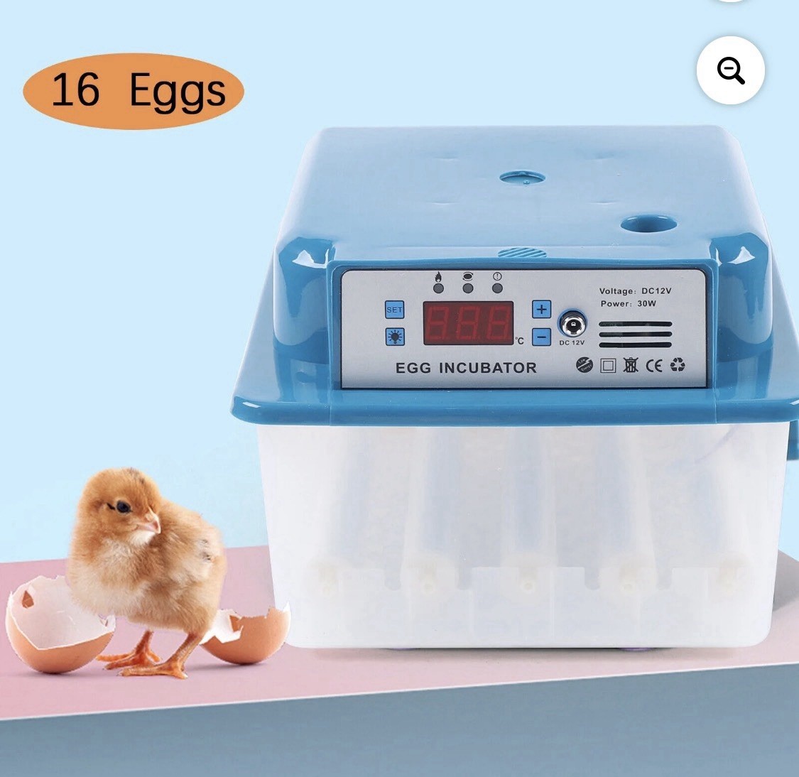 16 Egg Incubator Automatic Turner Digital Temp Control Chicken Duck Quail