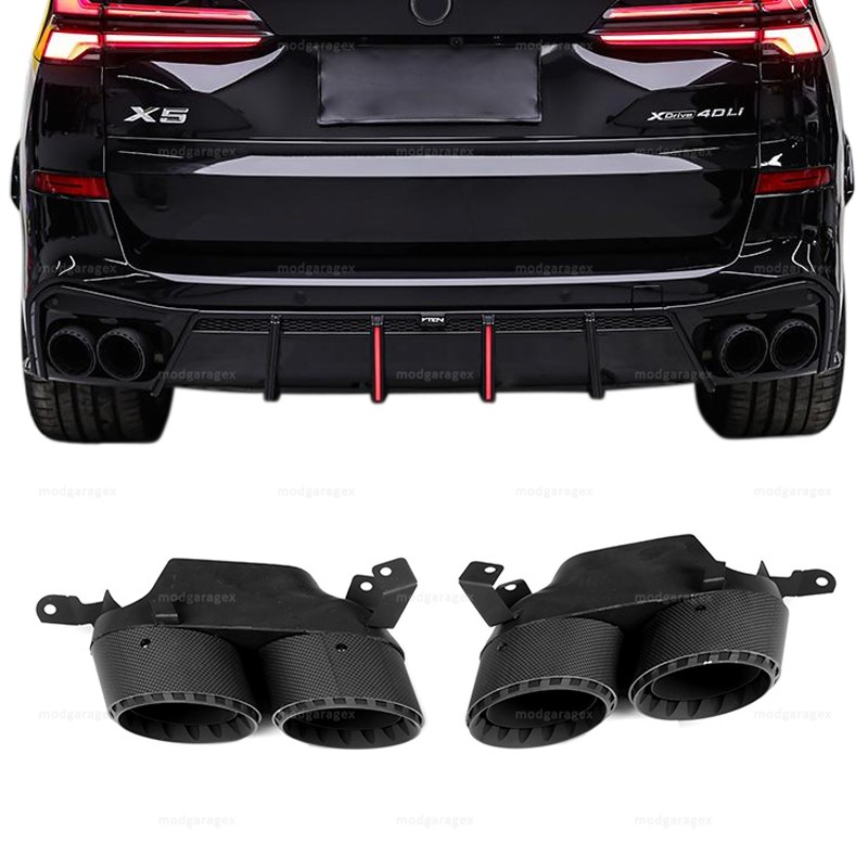 Carbon Fibre Exhaust Pipe Muffler Tip Quad for BMW G05 X5 G06 X6 G07 X7 2019+