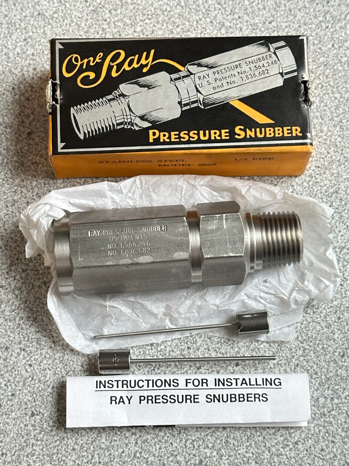 NEW One Ray 060S Solid Body Pressure Snubber Stainless Steel 3/4” Pipe