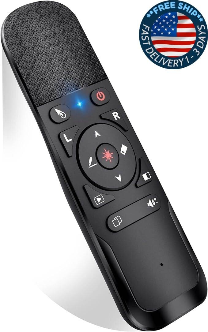 Mando a distancia de presentación con función Air Mouse, Clicker de presentador.