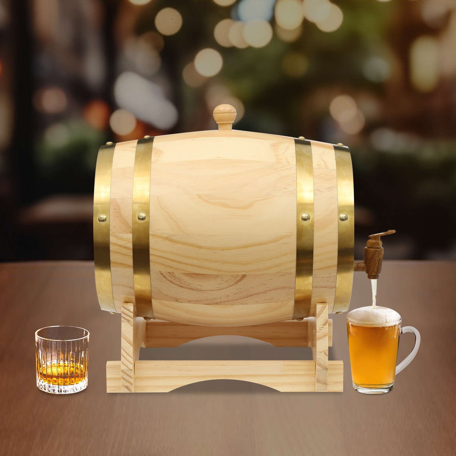 5L/1.32gal Wine pine wood Barrels Vintage Whiskey Barrel Vintage Whiskey Barrel