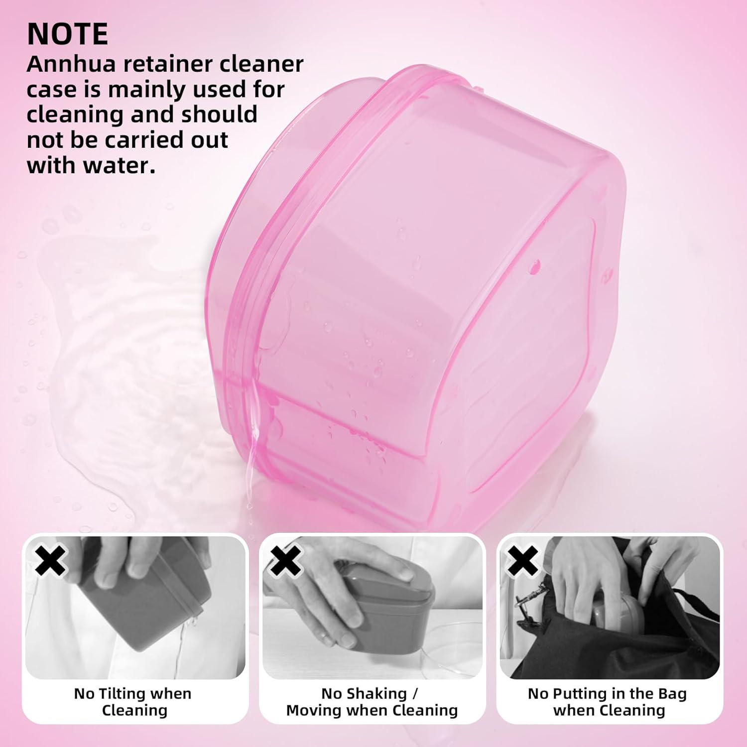 Dental Orthodontic Retainer Container Cleaning Case,Denture Bath Box Case Cup Ho