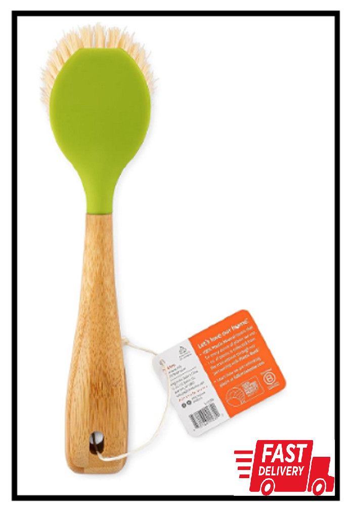Full Circle Be Good Kitchen Dish Brush with Bamboo Handle, Single Brush, Green