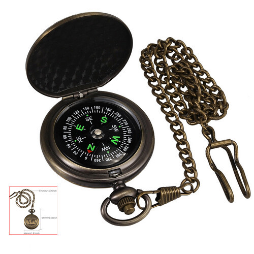 Portable Compass Brass Watch Pocket Outdoor Camping Hiking Navigation Gifts Men