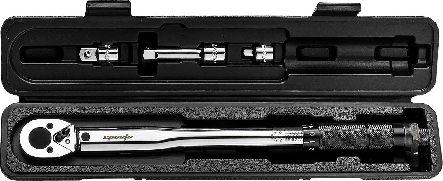 3/8 Inch Drive Click Torque Wrench 10-80 Ft Lb Adjustable Pro