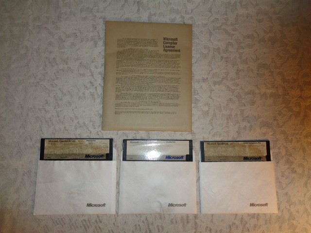 Vintage Software Microsoft Quick Basic 4.0 - 5.25 Disk - Untested