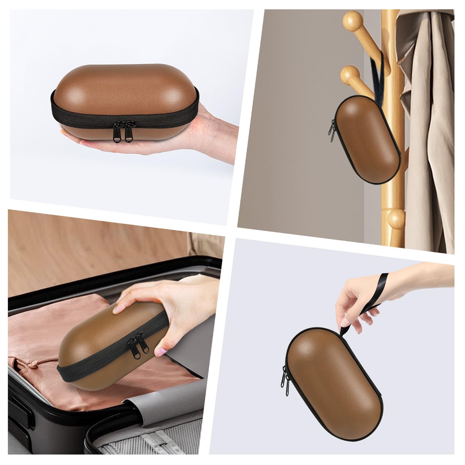 sarlar Hard Carrying Case for Ray-Ban Meta Medium, Brown