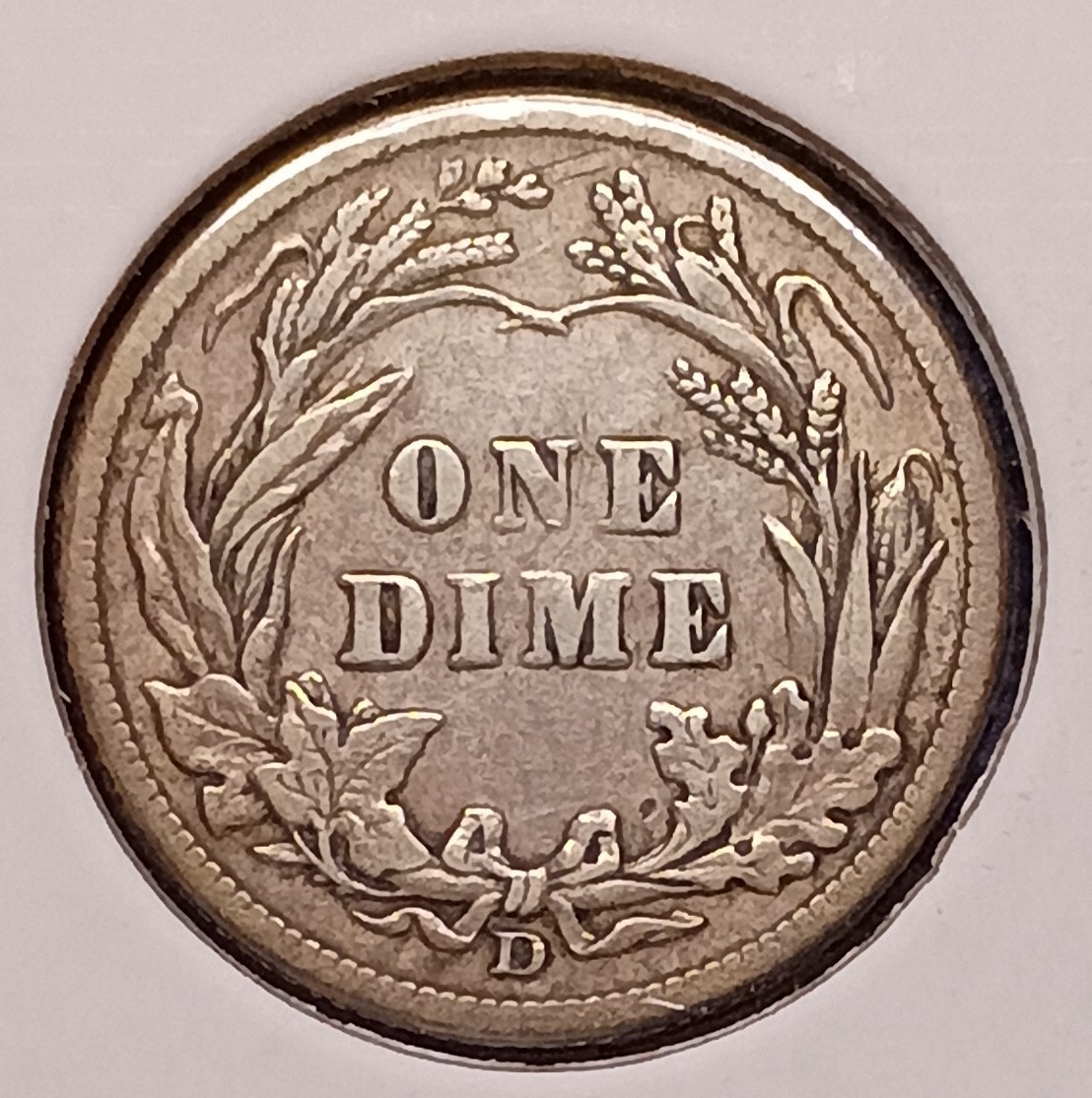 1910-D BARBER DIME -- super nice Very Fine (VF)