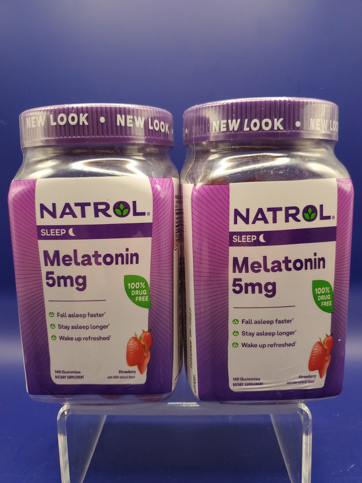 2 Pack Natrol Melatonin 5mg Sleep Strawberry 140Ct Each Gummies Exp 09/2027 New