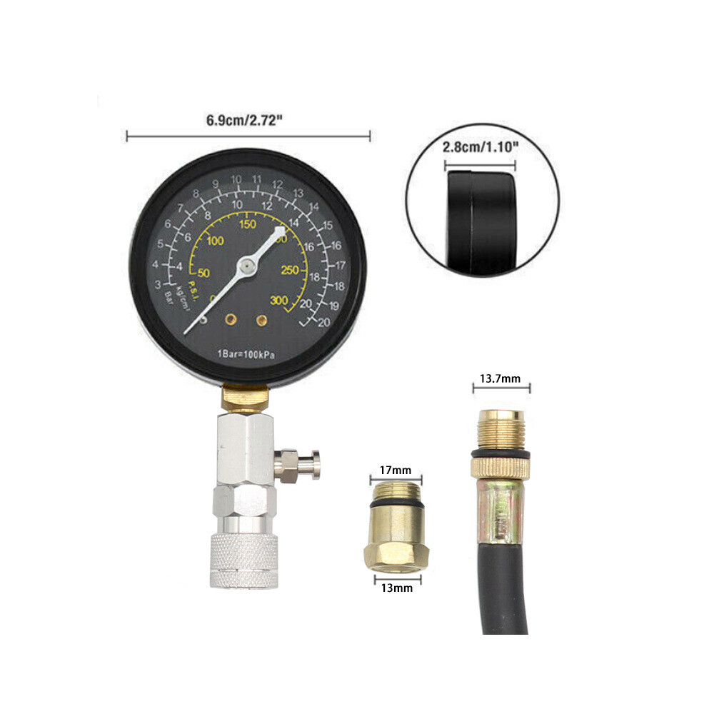 Engine Cylinder Compression Gauge Tester Kit Gas Engine Diagnostic Testing Tool