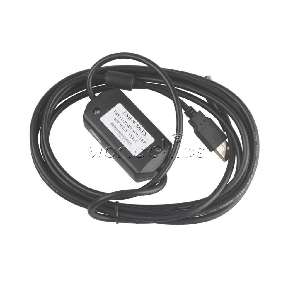 PLC Programming USB-SC09-FX Cable Mitsubishi FX0S/FX1S /FX0N /FX1N/FX2N Black