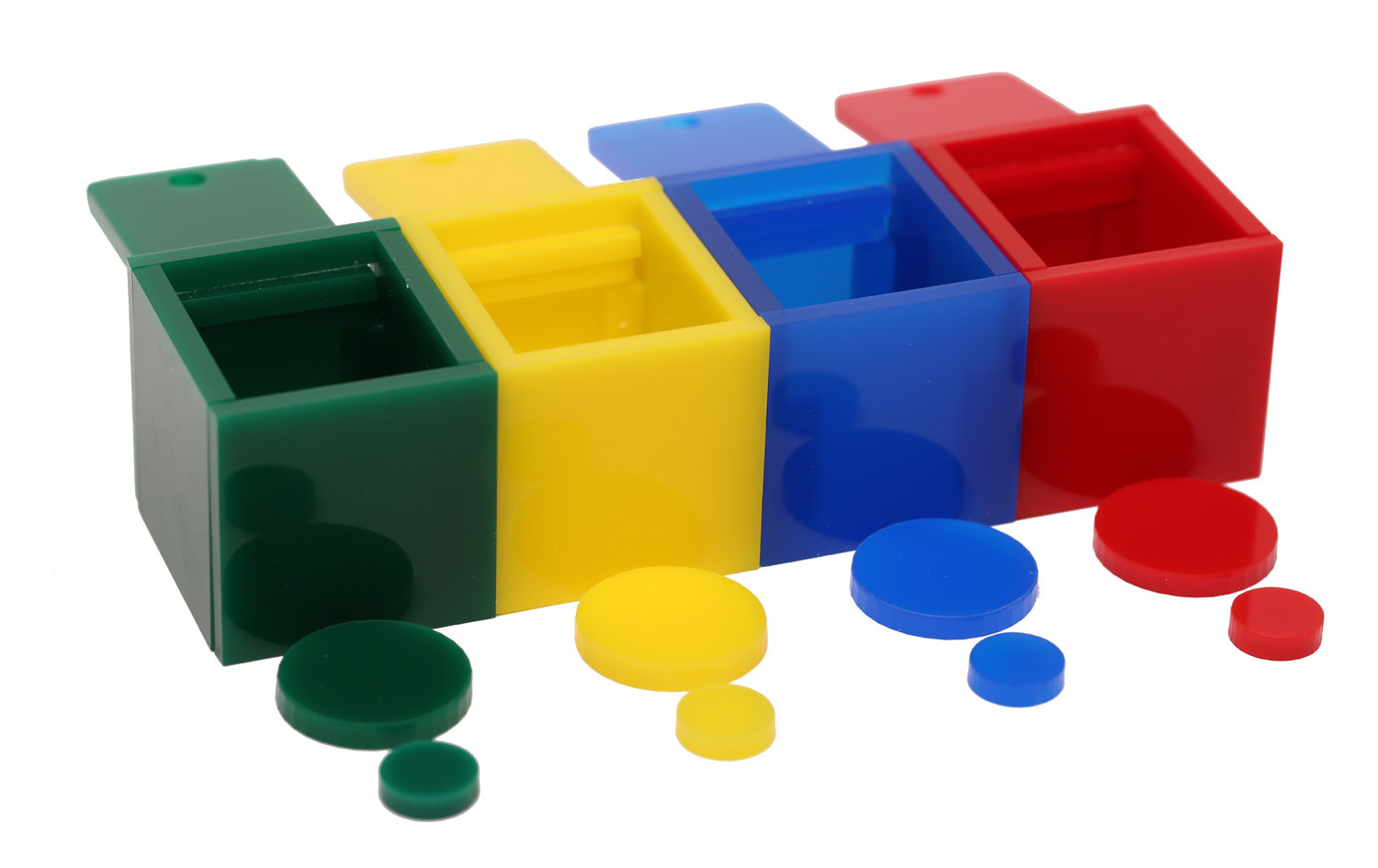 Birdie Colored Boxes Trick Training Prop - 4 Colors for Small to Medium Parrots
