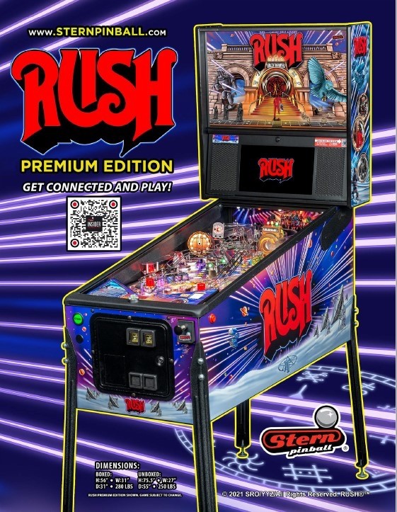 Rush Premium Edition Pinball Machine Stern - Local Pickup Cleveland Ohio