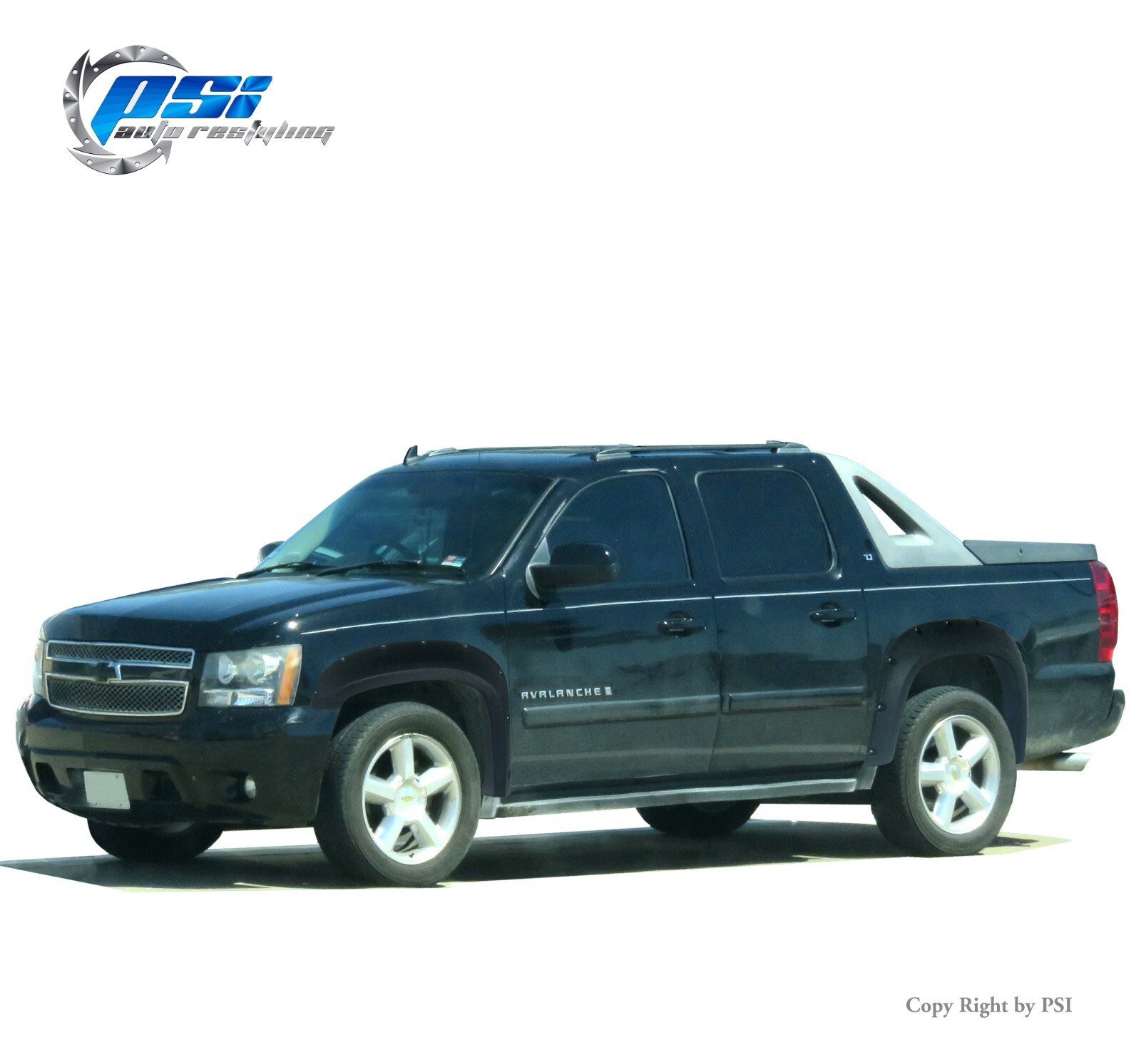 Pocket Bolt Fender Flares Fits Chevrolet Avalanche 2007-2013 Sand Blast Textured