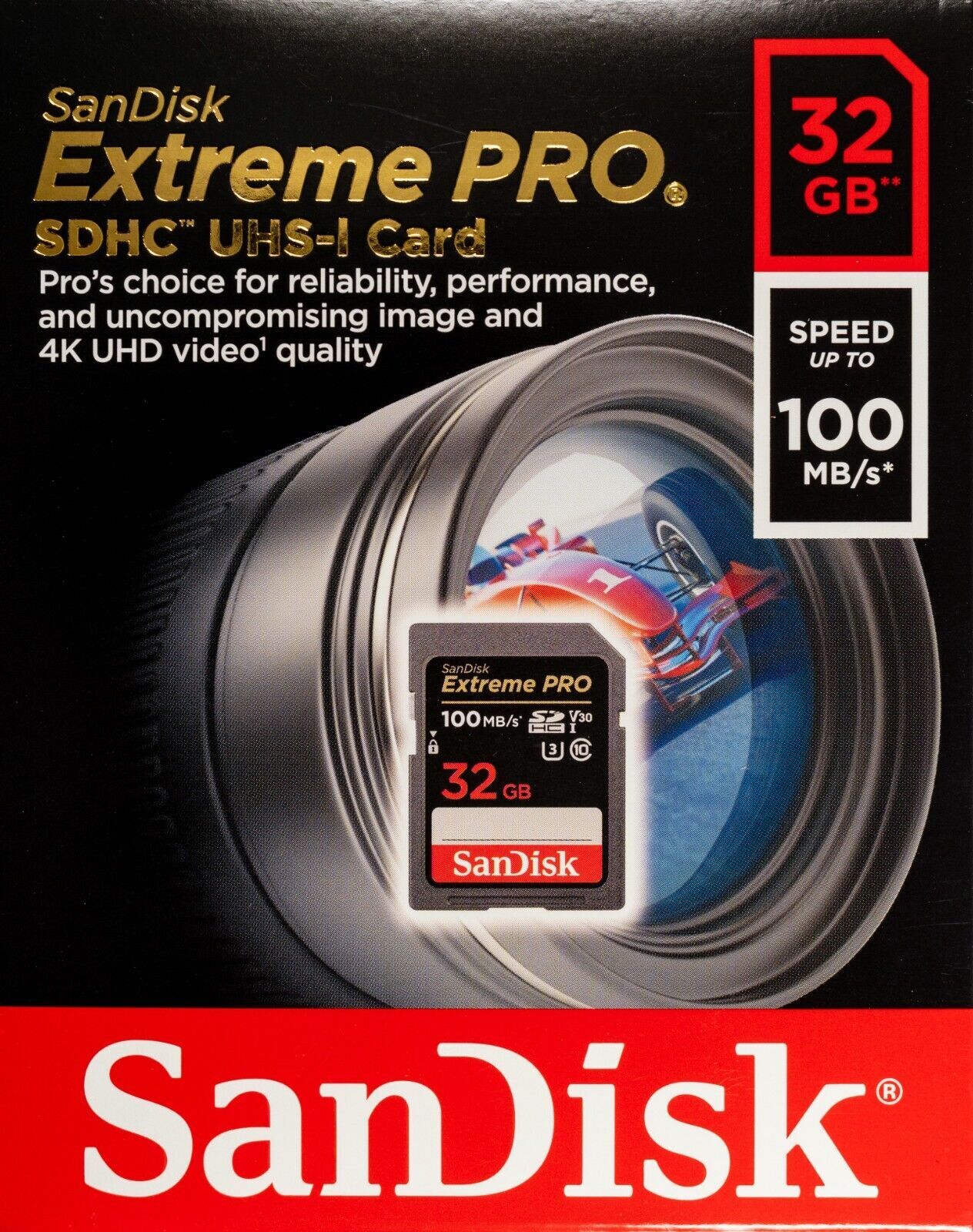 SanDisk Extreme 32GB SDHC 100 MB/S UHS-1 SD Class 10 Memory Card SDSDXXO-032G U3