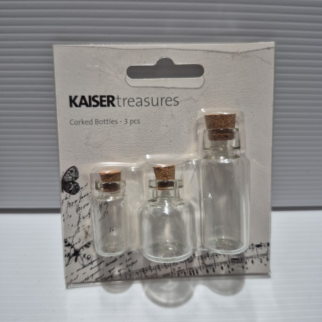 Kaisercraft "Corked Bottles" 3 piece pack Craft Elements- Crafts