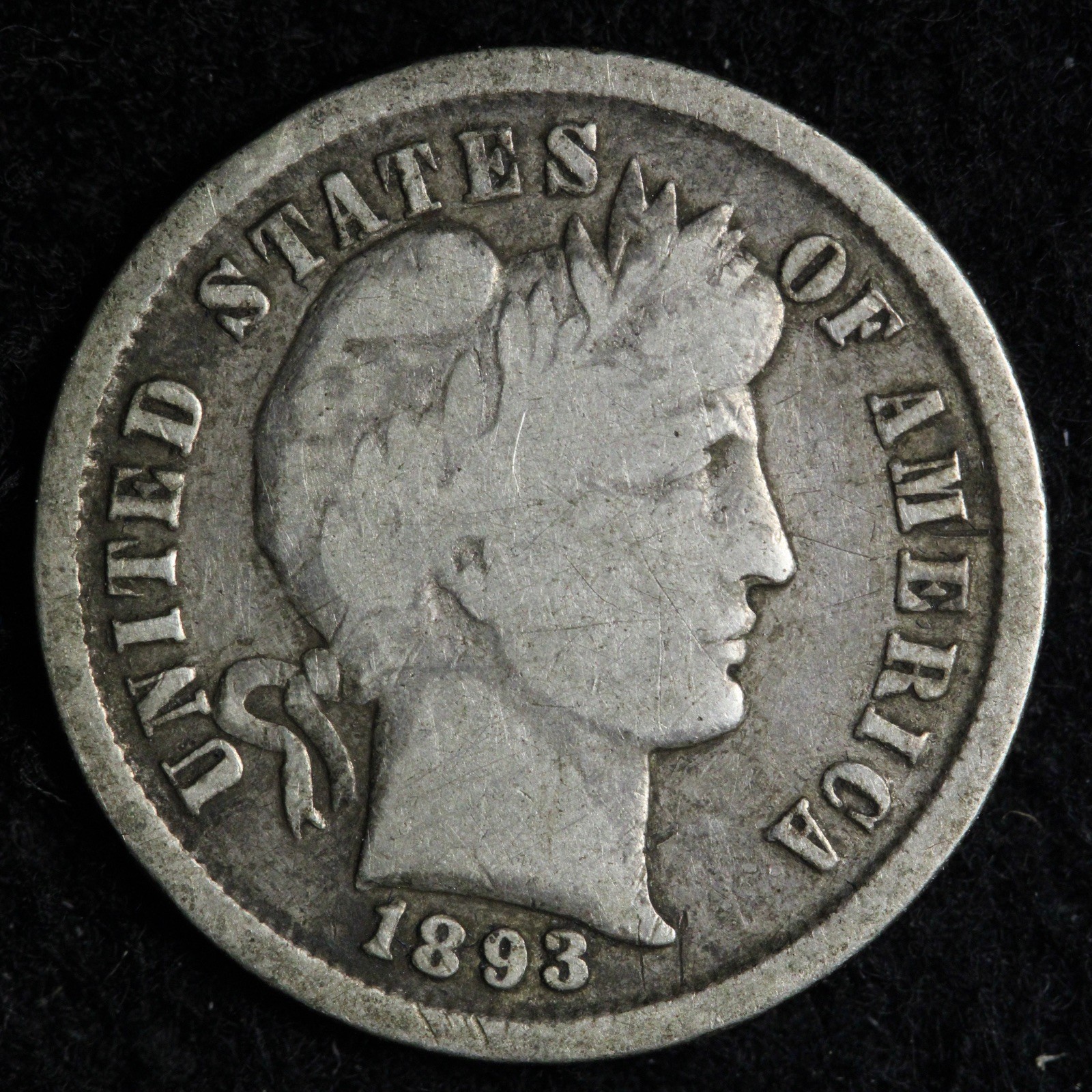 1893 Barber Silver Dime FINE E276 STCQZ
