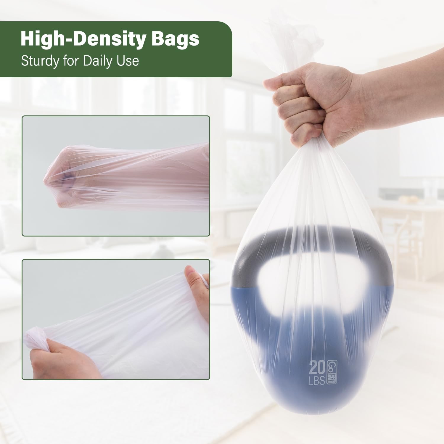 Jaoul 13 Gal Tall Kitchen Trash Bags Extra Strong 0.97 Mil Thick 260 Count