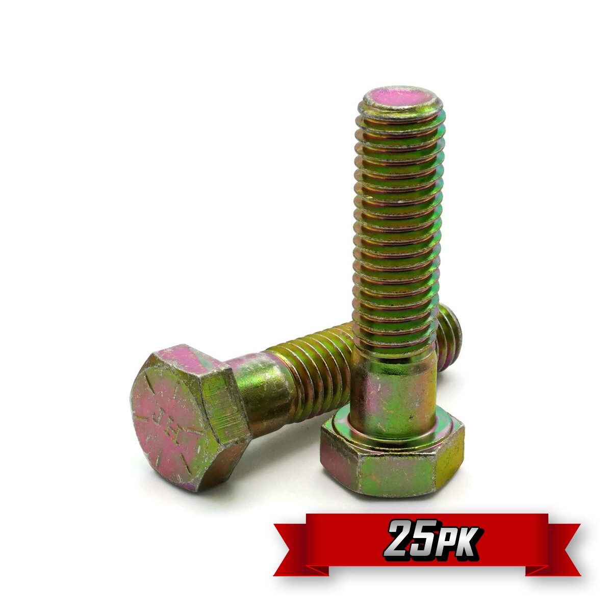 Hex Head Cap Screw, 7/16"-20 x 1-1/4", Yellow Zinc, GR.8 {25pk}