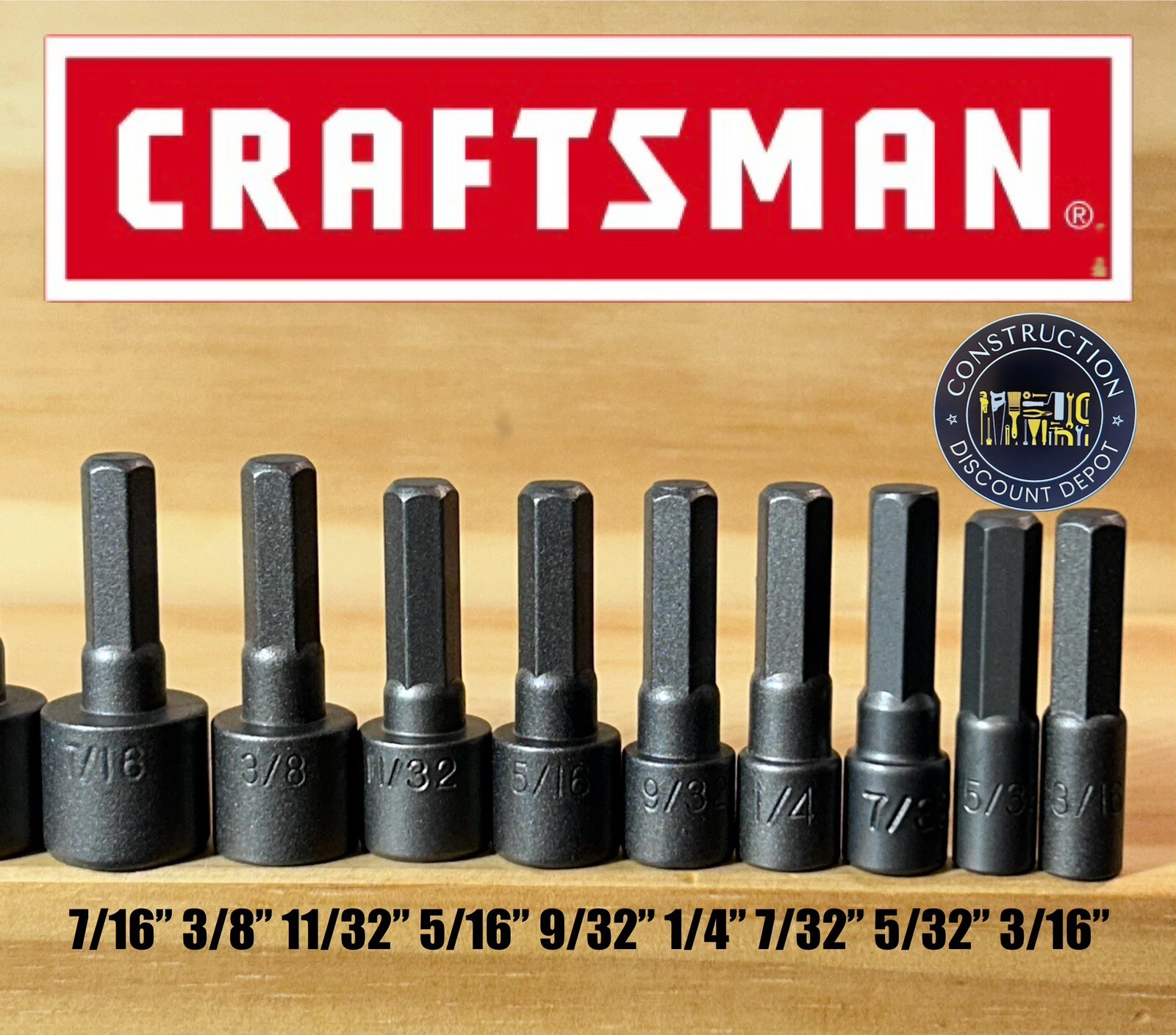16 Piece Craftsman SAE/Metric Nut Driver Set For Spinner Handle