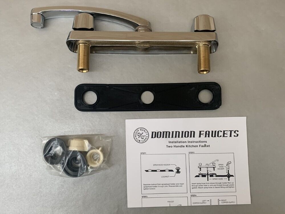Kissler 77-1511 Dominion Silver Series Two Handle 8" Chrome Kitchen Faucet