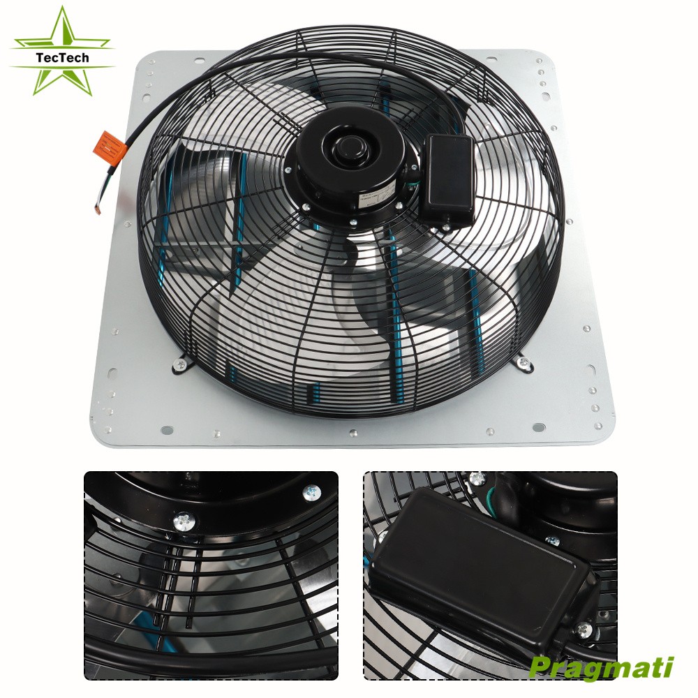 Exhaust Fan 20" Ventilation Extractor Wall-Mounted Square Blower Without Plug