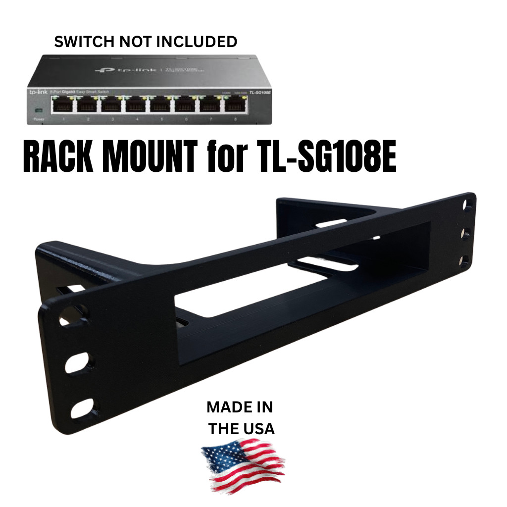 10" Rack Mount Holder Bracket for TP-Link TL-SG108E 8-port Switch 3d Print Petg