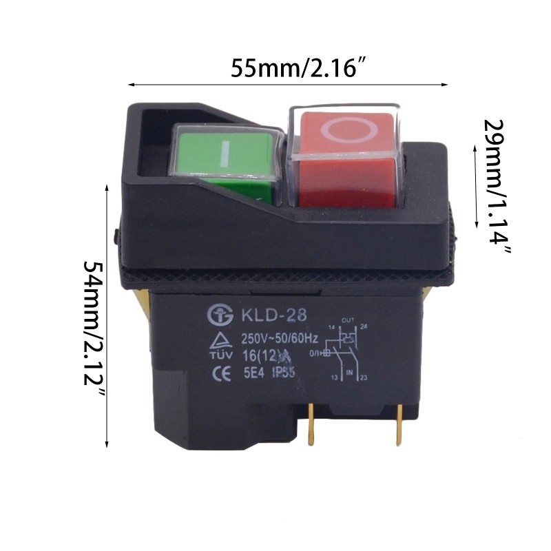 IP55 Waterproof Push Button Switch Electromagnetic Switch 4 Pin 16A