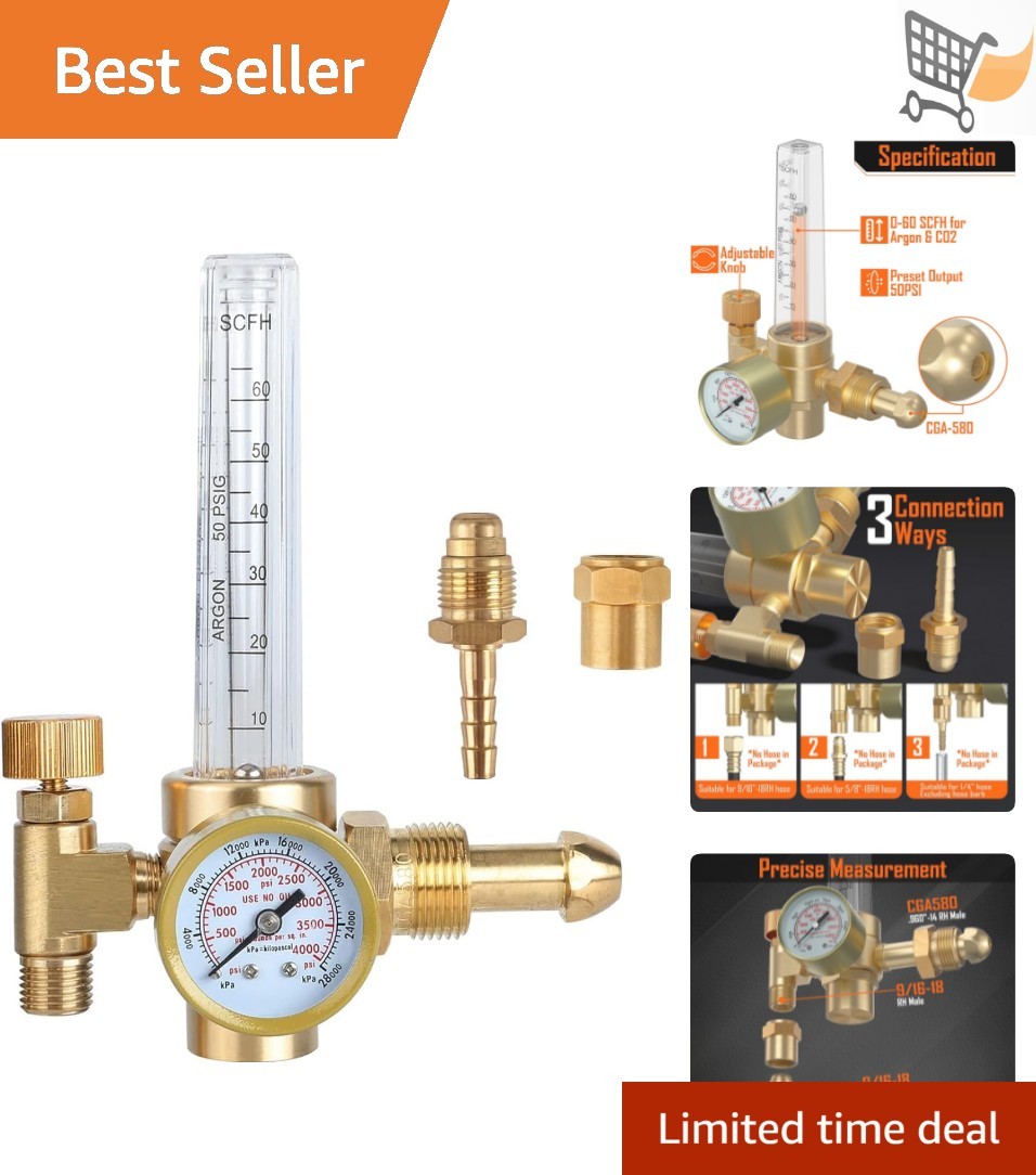 Gas Regulator with Flow Meter Argon CO2 Mig Tig Welding Equipment