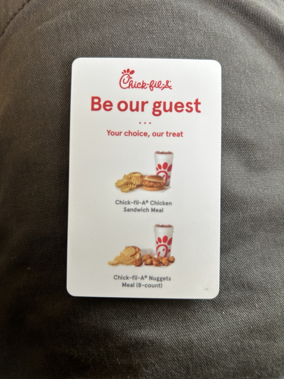 Chick-Fil-A Chick Fil A Gift Card Sandwich or 8-Count Nuggets Meal Exp 1/30/2027
