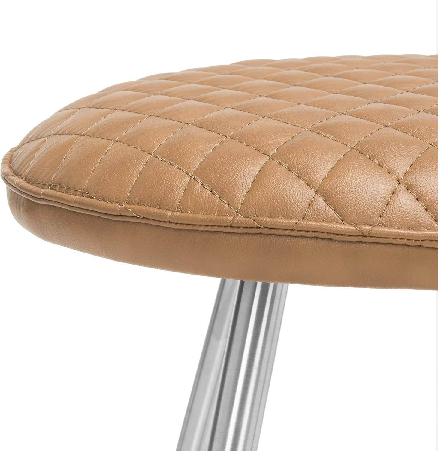 Brinley Mid-Century Modern 30-Inch Mustard & Silver Stool by American Homes Coll