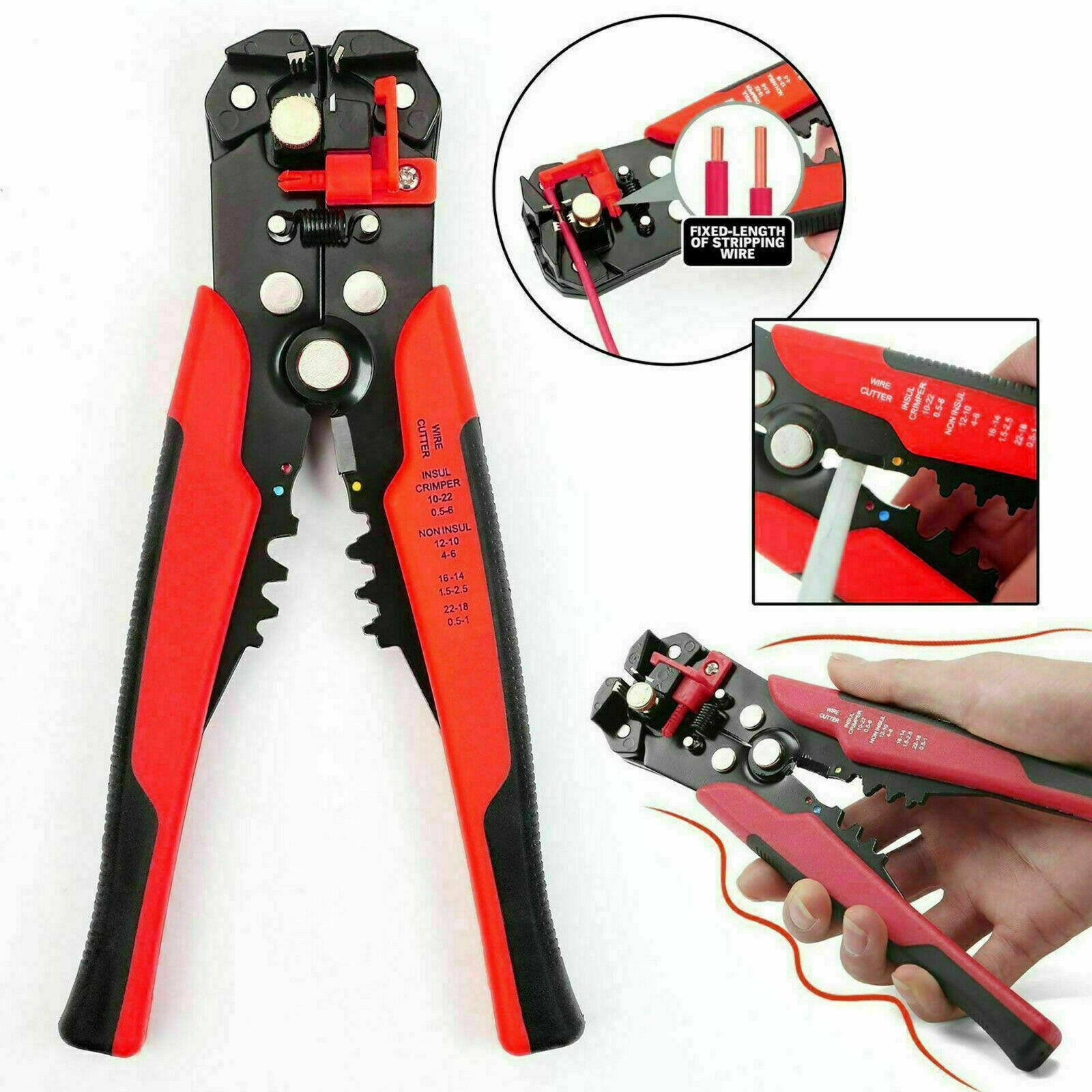8" Self-Adjusting Wire stripper Cable Cutter Crimper Electricians Crimping Tool