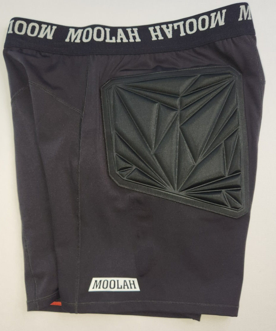 Moolah Womens Solid Black Padded Athletic Compression Shorts Size M 6mm Padding