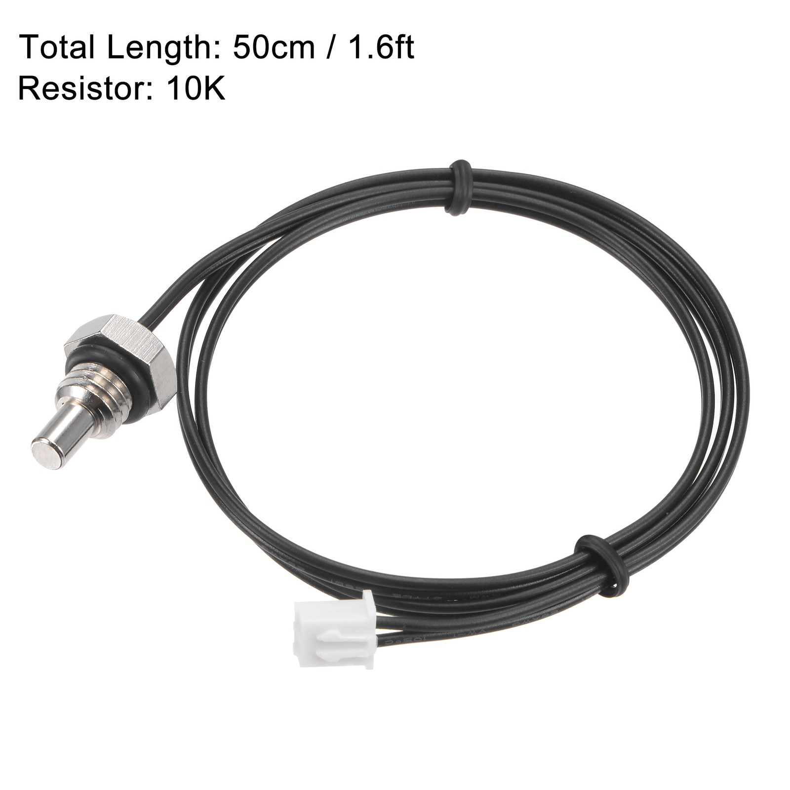 2PCS 10K Temperature Sensor Probe M8 NTC Thermal Sensor Probe Cable 50cm