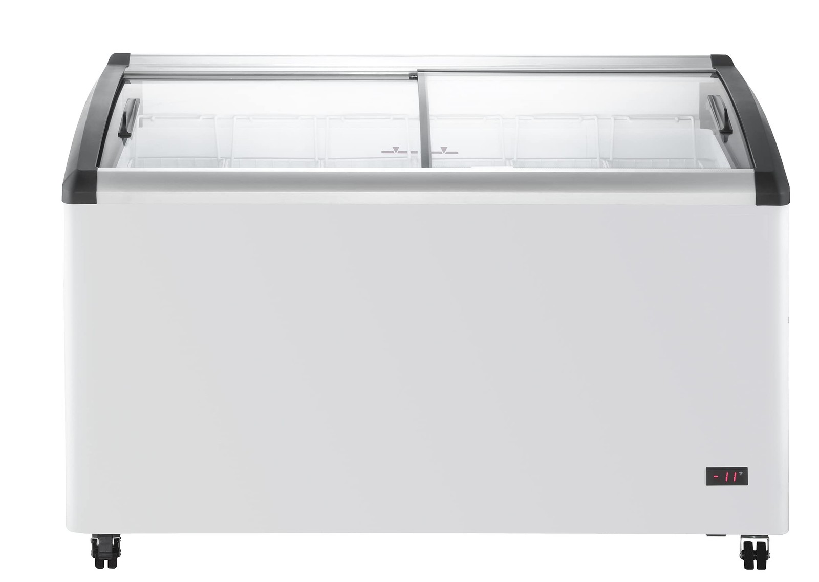 Duura Commercial Mobile Ice Cream Display Chest Freezer Sub Zero Temp Curved ...