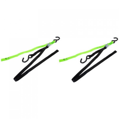 Progrip Soft-Grip Tie Downs w/Soft Hook Black/Green 62-0057