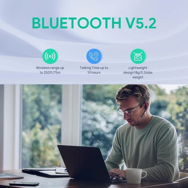 Yealink BH71 Workstation Bluetooth Wireless Headset System Ear Hook 1208653