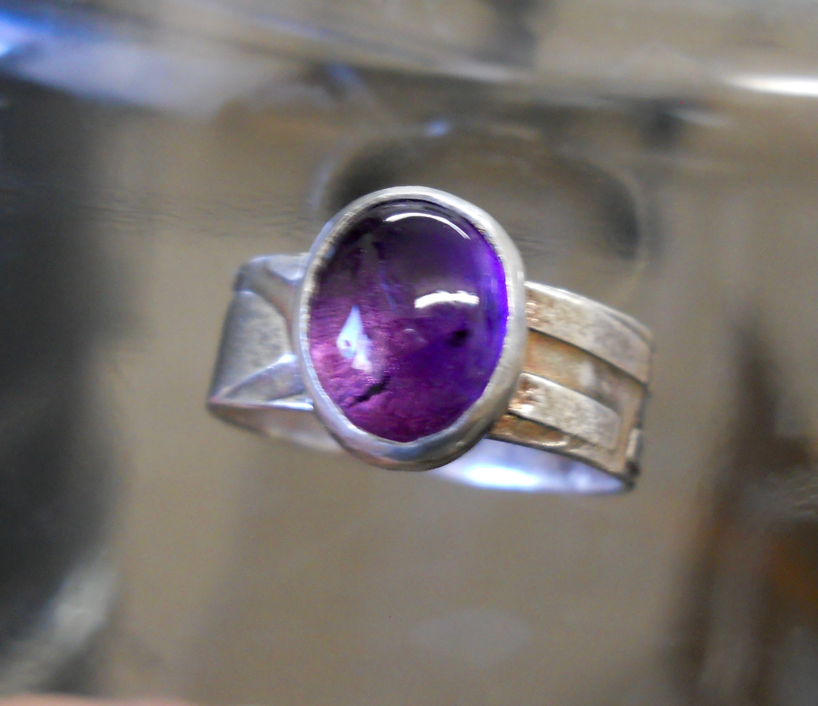 Dragonfly Amethyst Sterling Ring Size 7