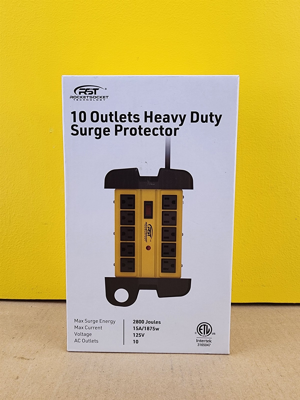 NEW CRST 10-Outlet Heavy Duty Power Strip Surge Protector 15 A/125V, 2800 Joules