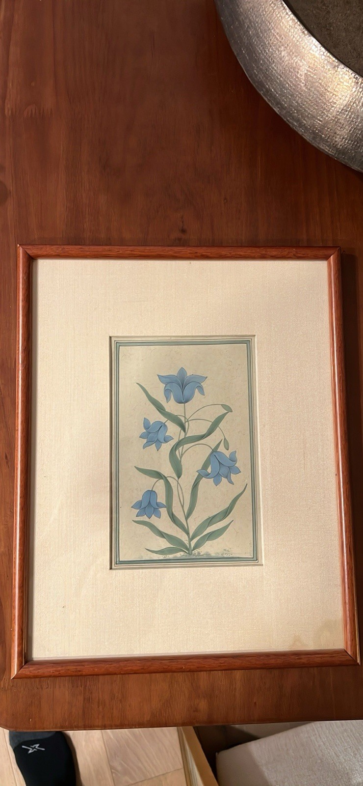 Raja Swami Hand Painted Botanical Art Framed Gallery Mansur India Painting Flora