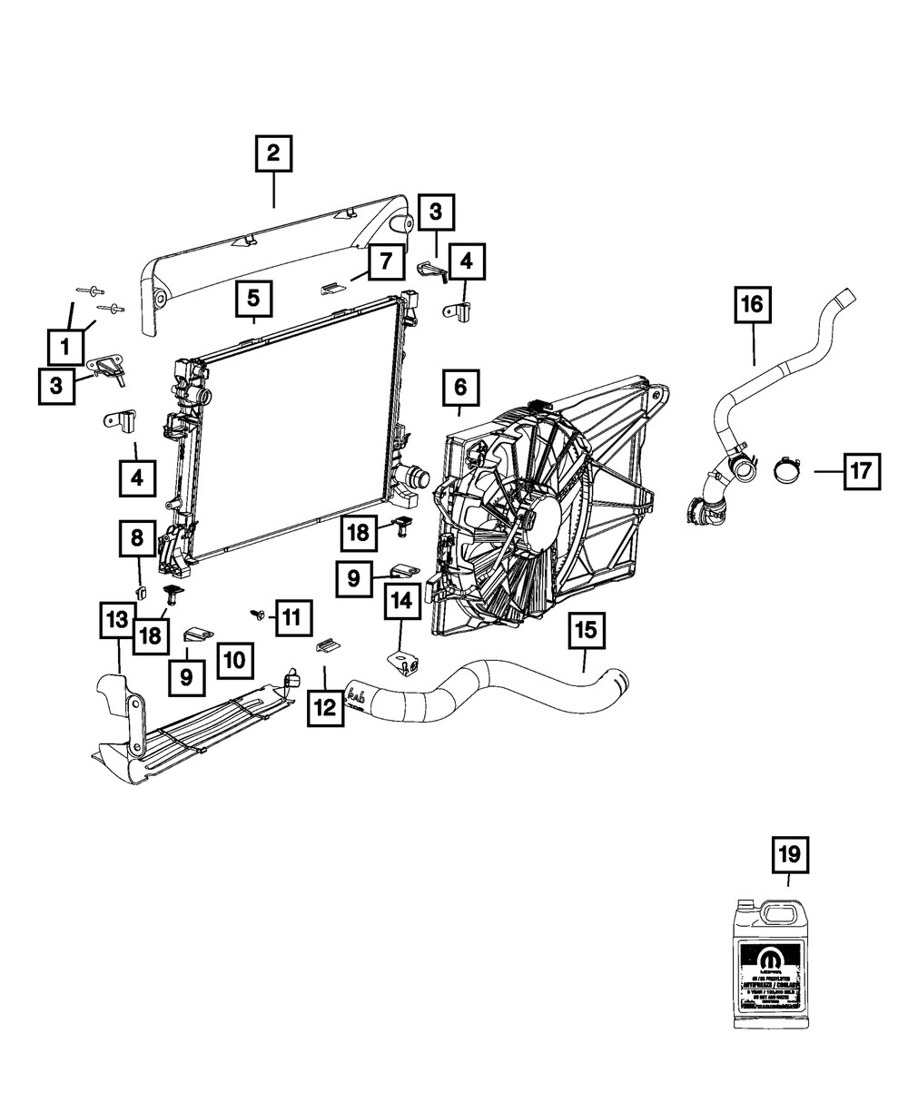 Genuine Mopar Radiator Bracket Right 68137970AB