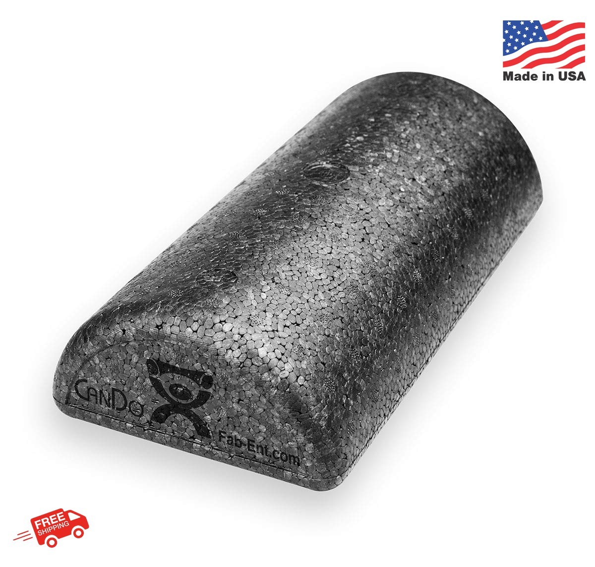 CanDo Black Composite High-Density Foam Rollers for Muscle Restoration Massage T