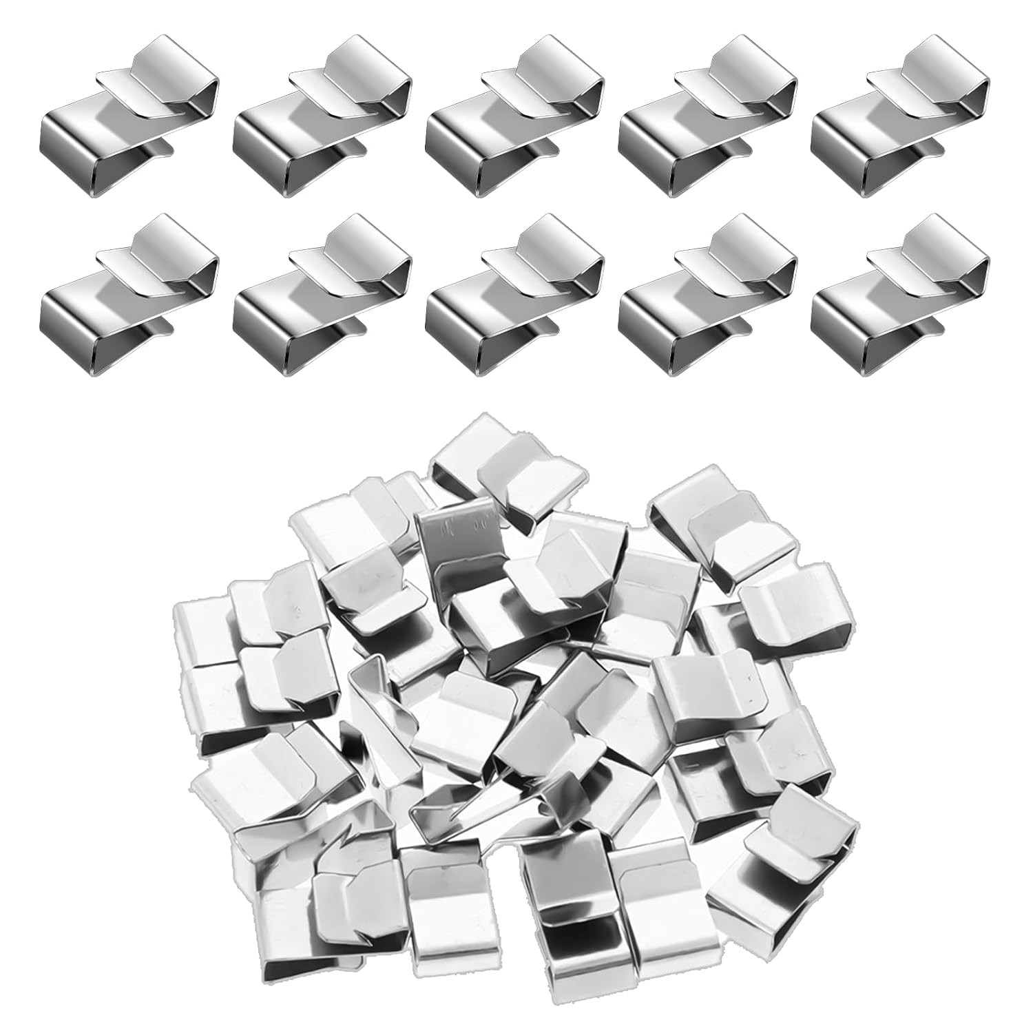 25 Pcs Trailer Wire Clips, Metal Cable Clips Stainless Steel Clips Solar Panel W