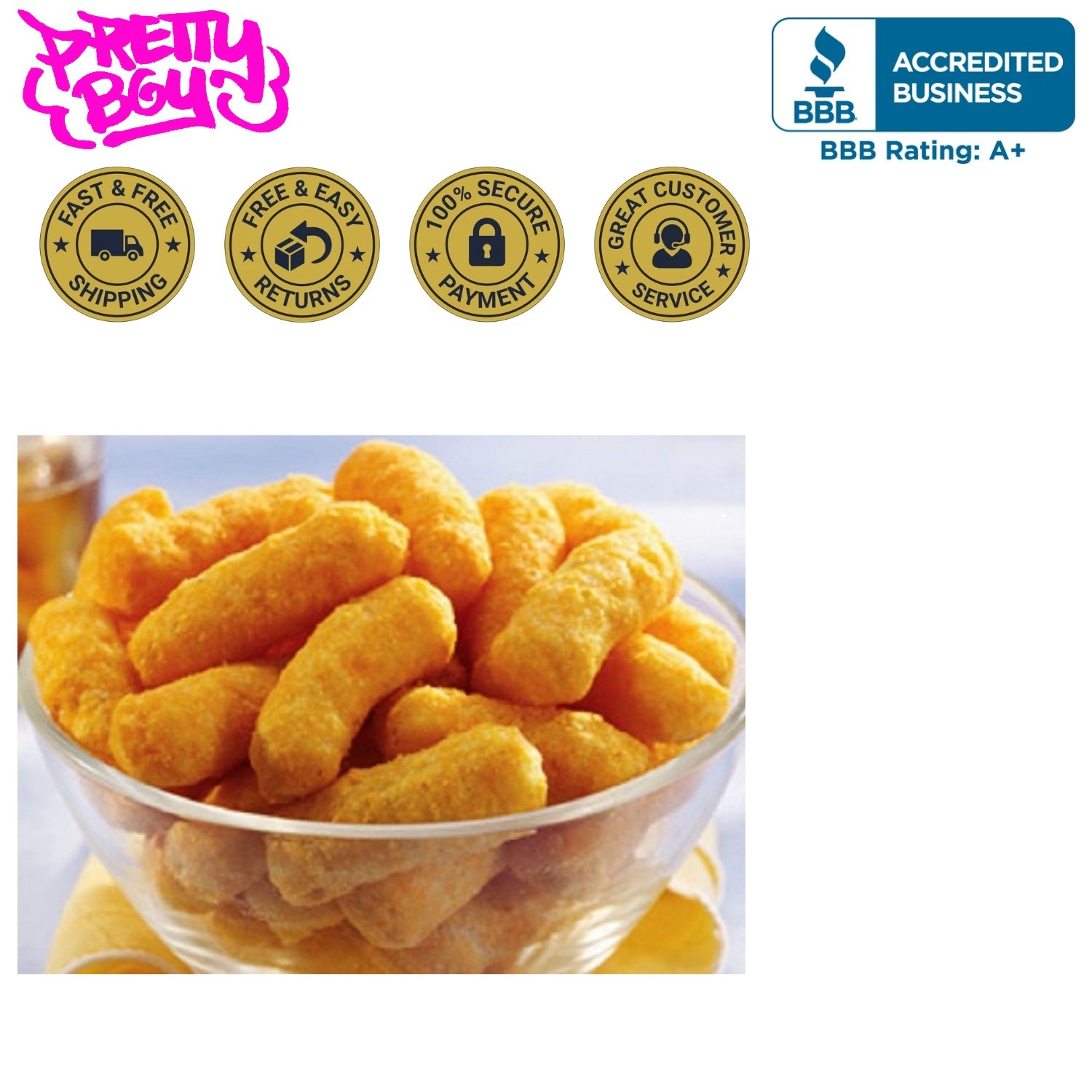 Delicious Set of 4 Cheese Puffs - Light & Crunchy Snack Bags (5.61 Oz Each)