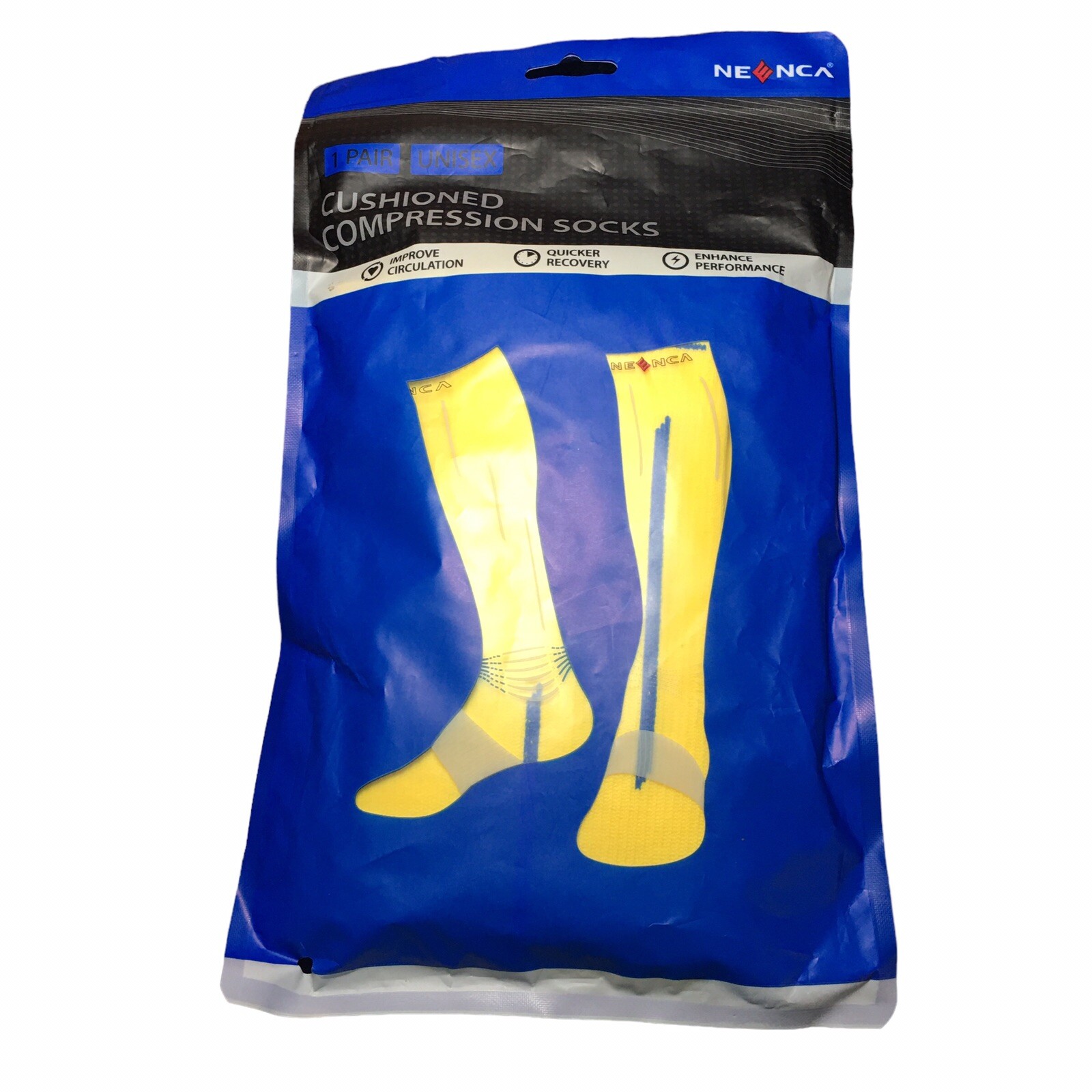 Neenca Cushioned Compression Sosks Unisex S/M Yellow Improve Circulation