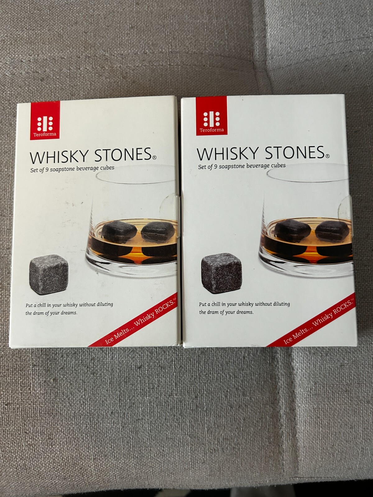 2 Sets of Whiskey Stones,  18 total Chilling Soapstone Ice Cubes