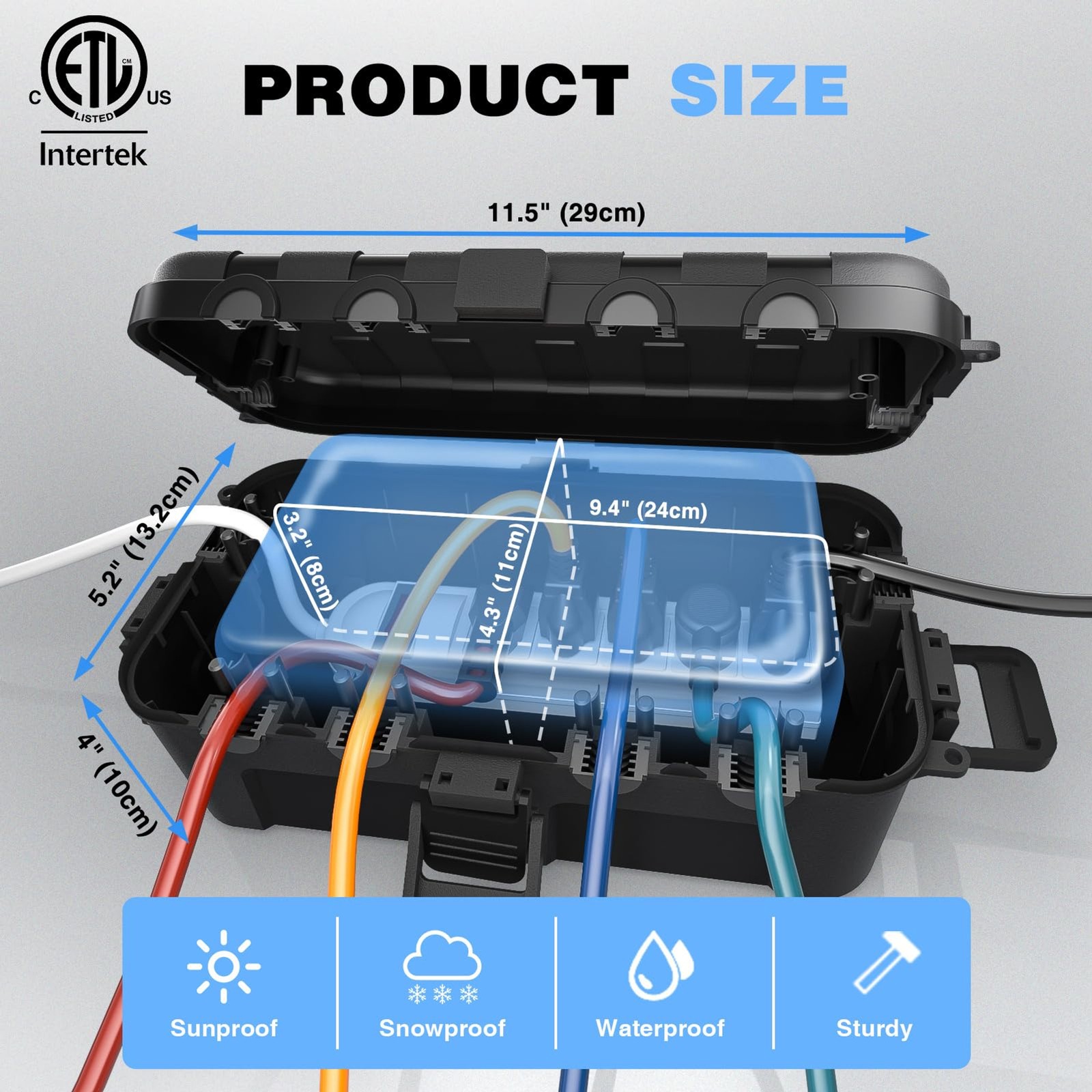 Electrical Box Etl Certified Ip54 Waterproof Black
