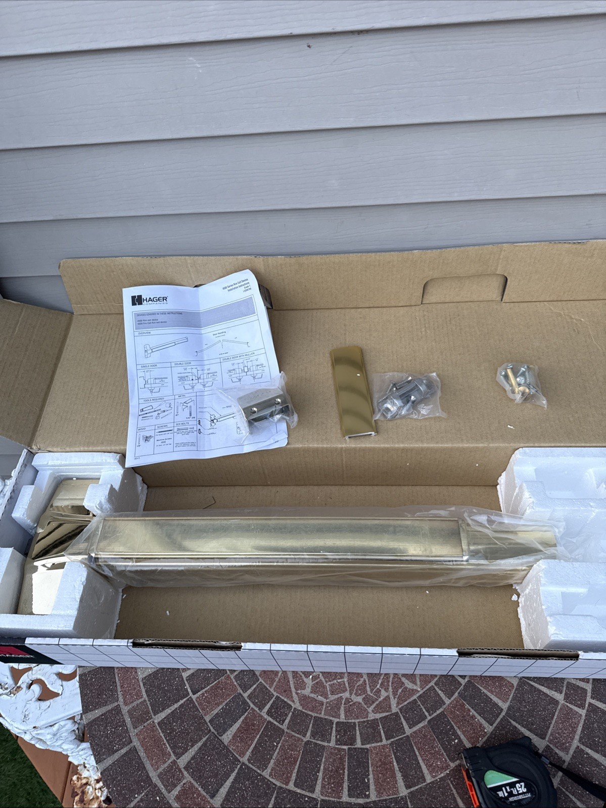 Hager 4501 Rim Exit Device 30 in. Door SATIN/BRUSHED BRASS Used