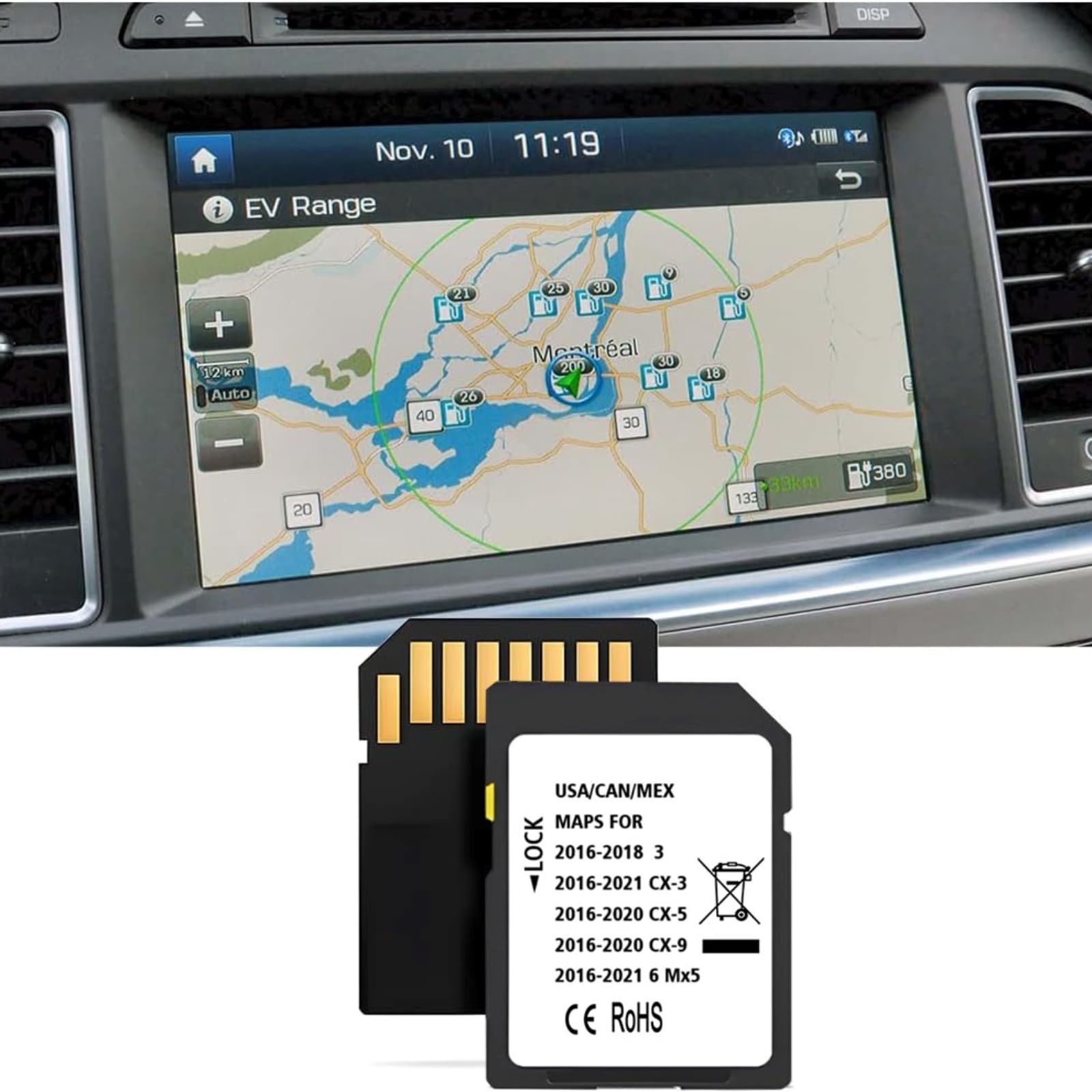 Latest Navigation SD Card, Compatible with: (2016-21)-Cx3. Black